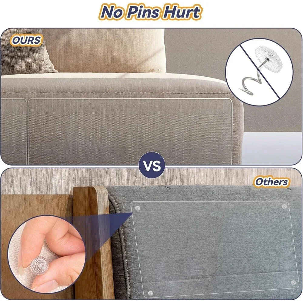 Double Thick Cat Scratch Furniture Protector 10 Pcs Improved No Pins